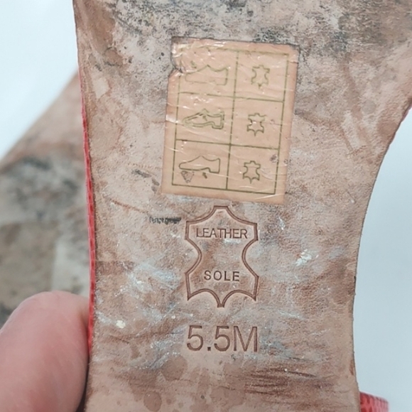 TORY BURCH Savannah Micro Tejus Embossed in Melon Flats Sandals Size 5.5 - Picture 12 of 15